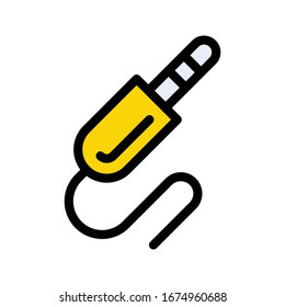 audio vector flat color icon 
