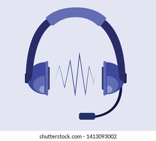 Audio vector icon. Headphones and mp3 player simple solid icon. Symbol, logo illustration.