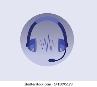 Audio vector icon. Headphones and mp3 player simple solid icon. Symbol, logo illustration.