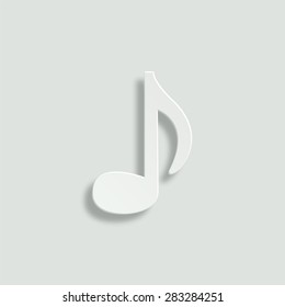audio vector icon - paper illustration