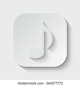 audio vector icon - paper illustration