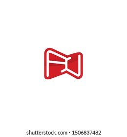 Audio Video AV Logo letter with square shape icon logo design, red logo template design.