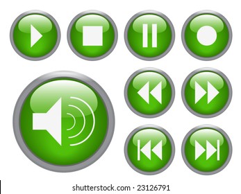 audio/ video buttons - vector image