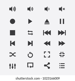 Audio Video control icons.Media control buttons