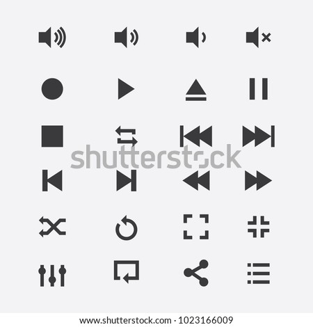 Audio Video control icons.Media control buttons