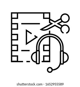 Audio and video editing line icon, concept sign, outline vector illustration, linear symbol.