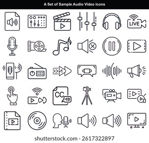 Audio and Video Icon Set
