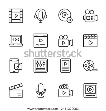 Audio and Video icon set