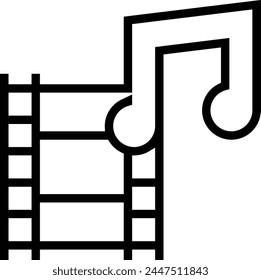 Video audio Diseño de estilo lineal delgado aislado sobre fondo blanco
