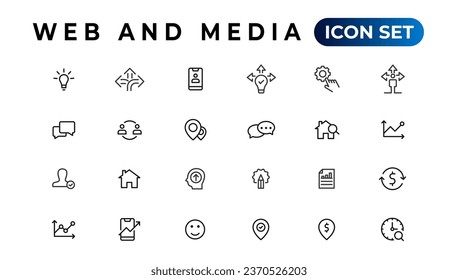 Audio Video Icons Pack. Thin line icons set. Flat icon collection set. Simple vector icons
