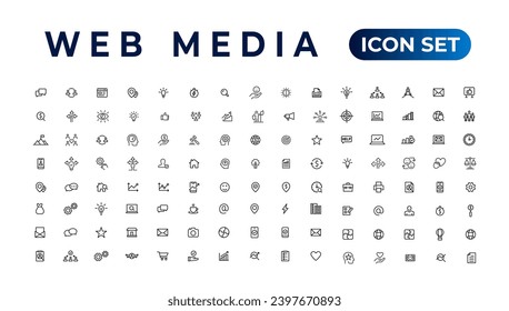 Audio Video Icons Pack. Thin line icons set. Flat icon collection set. Simple vector icons

