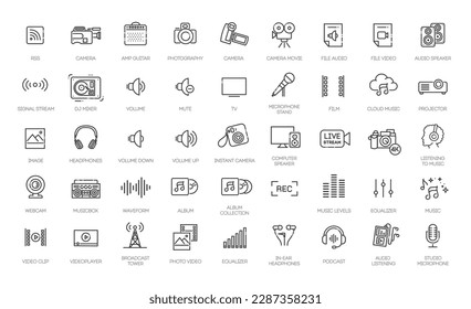 Audio Video Icons Pack. Vector icons