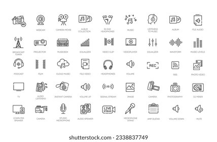 Audio Video Icons Pack. Vector icons