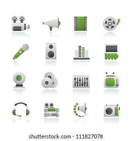 Audio and video icons - vector icon set