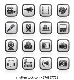 Audio and video icons - vector icon set