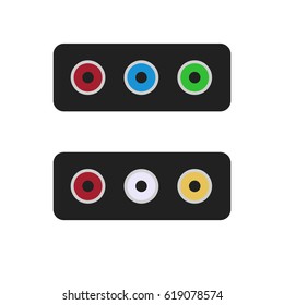 Audio video input output illustration on the white background. Vector illustration