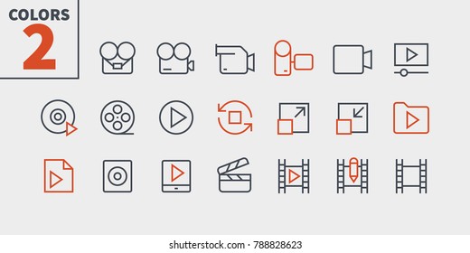 Audio Video Pixel Perfect Well-crafted Vector Thin Line Icons 48x48 Ready for 24x24 Grid for Web Graphics and Apps with Editable Stroke. Simple Minimal Pictogram Part 4