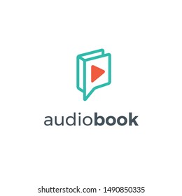 Audio Video Play Book E-book Learn Education Vector Illustration Logo