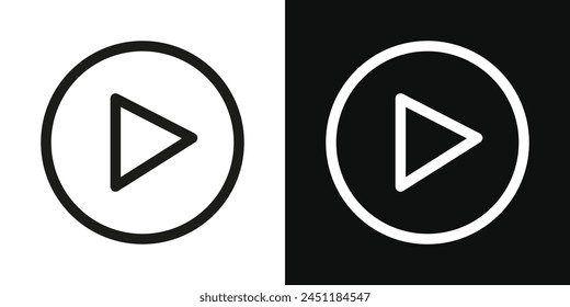 Audio and Video Play Icon Set. Media Player Button and Music Sign Symbols.