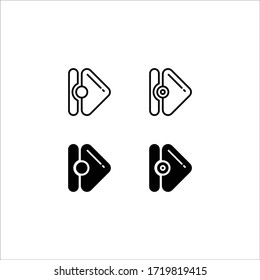 Icono sólido de los botones de control de audio o vídeo. Símbolo de interfaz de navegación, pictograma de estilo glifo sobre fondo blanco. Signo multimedia para concepto móvil y diseño web. Gráficos vectoriales