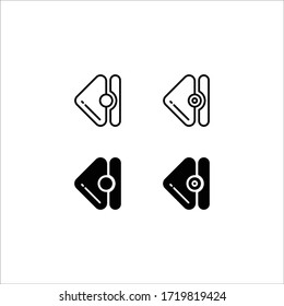 Audio or video player control buttons solid icon. Navigation interface symbol, glyph style pictogram on white background. Multimedia sign for mobile concept and web design. Vector graphics