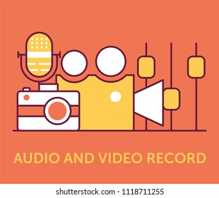 Audio And Video Record Icons