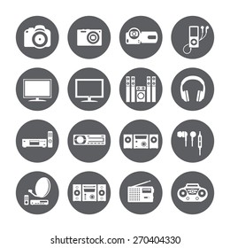 audio video tv equipment circle icon