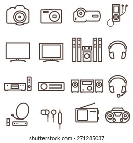 audio video tv equipment  linear icon