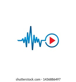 audio video waves icon symbol vector