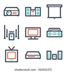 Audio video web icons