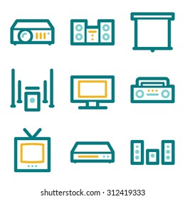 Audio video web icons