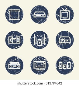 Audio video web icons