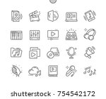 Audio Video Well-crafted Pixel Perfect Vector Thin Line Icons 30 2x Grid for Web Graphics and Apps. Simple Minimal Pictogram