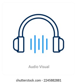 Audio Visual and headphone icon concept