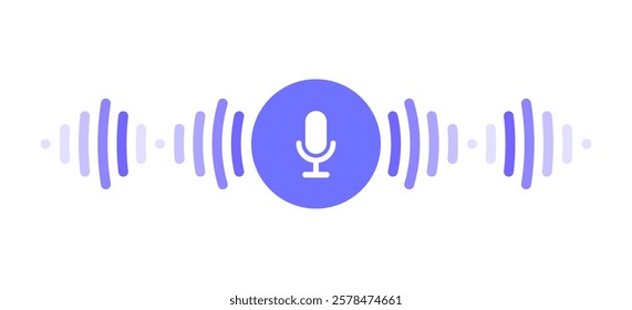 Audio voice message, audio call, chat record icon. Sound interface and record play bubble, vector messenger playback. Voice message microphone icon with sound wave or record soundwave of mobile phone 