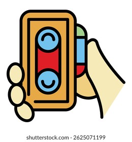 Audio voice recorder icon. Outline audio voice recorder vector icon color flat isolated on white