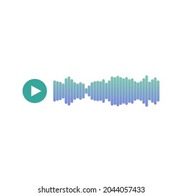 Audio voice recording icon, sound blue track or music playback
