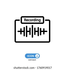 Audio ,Voice Recording icon vector isolated on white background.