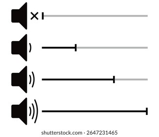 Audio Volume Control Bar – Sound Level Adjustment Slider Icon for Media and UI Design