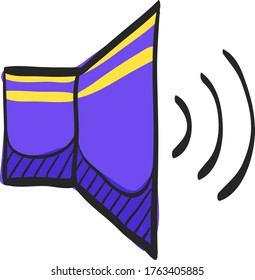 Audio volume icon in color drawing. Electronic button music