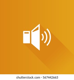 Audio volume icon in Metro user interface color style. Electronic button music