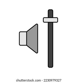Audio volume slider control color vector grayscale icon. Graph symbol for music and sound web site and apps design, logo, app, UI