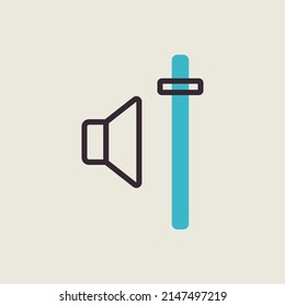 Audio volume slider control isolated vector icon. Graph symbol for music and sound web site and apps design, logo, app, UI