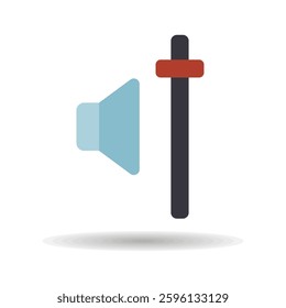 Audio volume slider control vector isolated icon. Graph symbol for music and sound web site and apps design, logo, app, UI