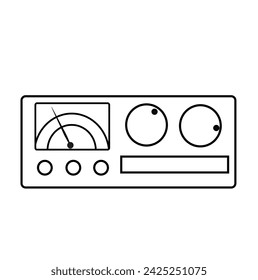 Audio VU meter radio, vector on white background