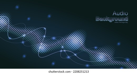 audio wave background design isometric top style