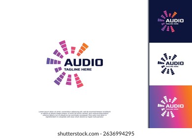 Audio wave circle shape logo design