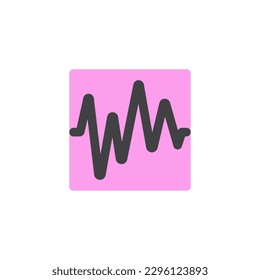 Icono de contorno de onda de audio, señal de vector de línea, pictograma lineal de color aislado en blanco. Símbolo, ilustración del logotipo. Gráficos vectoriales
