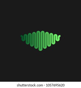 Audio wave Icon concept, Multimedia Music Technology Design Template, Vector Illustration with Black Background