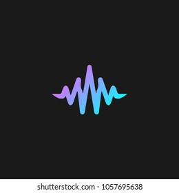 Audio wave Icon concept, Multimedia Music Technology Design Template, Vector Illustration with Black Background